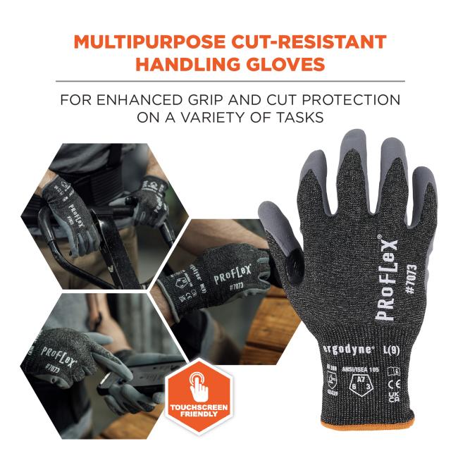 Multipurpose cut-resistant handling gloves: For enhanced grip and cut protection on a variety of tasks. Touchscreen friendly