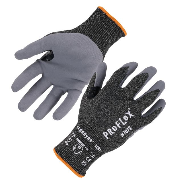 Front and back of nitrile cut-resistant gloves