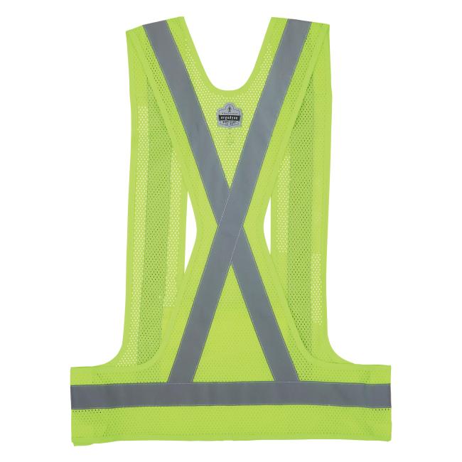 Back of lime breakaway hi-vis safety vest