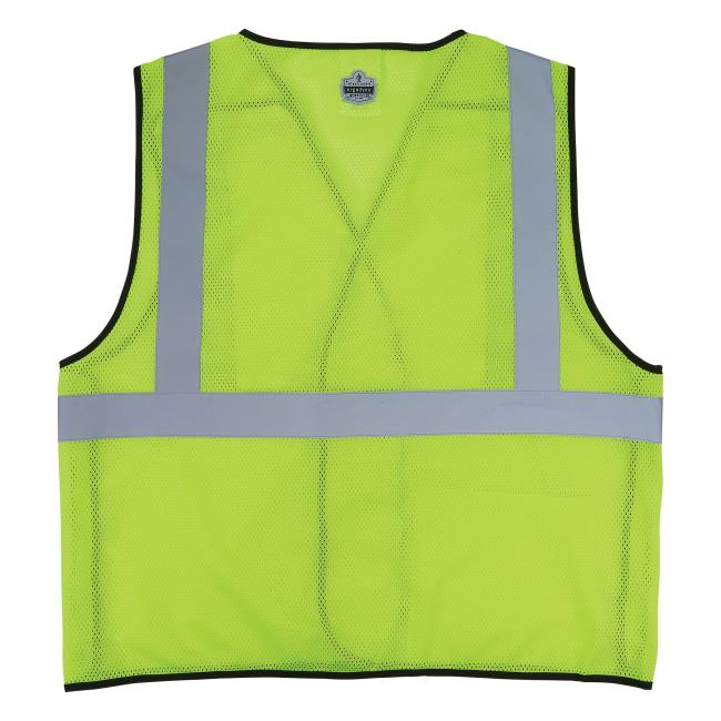 Back of lime breakaway hi vis safety vest