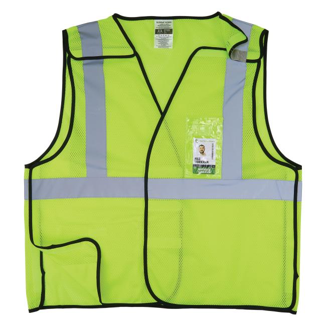 Breakaway points of lime breakaway hi vis safety vest