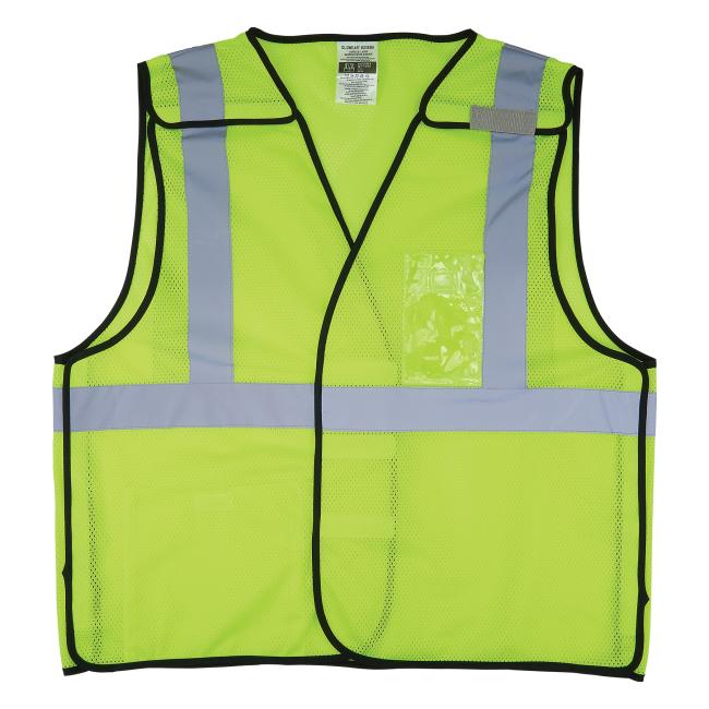 Front of lime breakaway hi vis safety vest