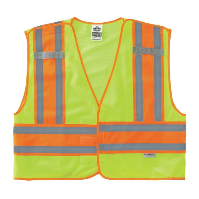 Front of lime two tone hi-vis public safety vest
