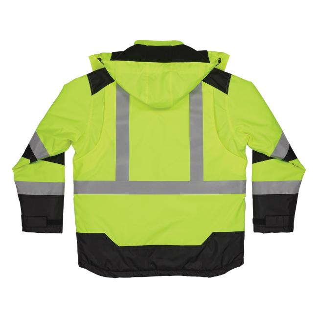 Back view of hi-vis reflective lining jacket