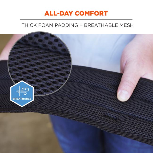 All-day comfort: thick foam padding and breathable mesh