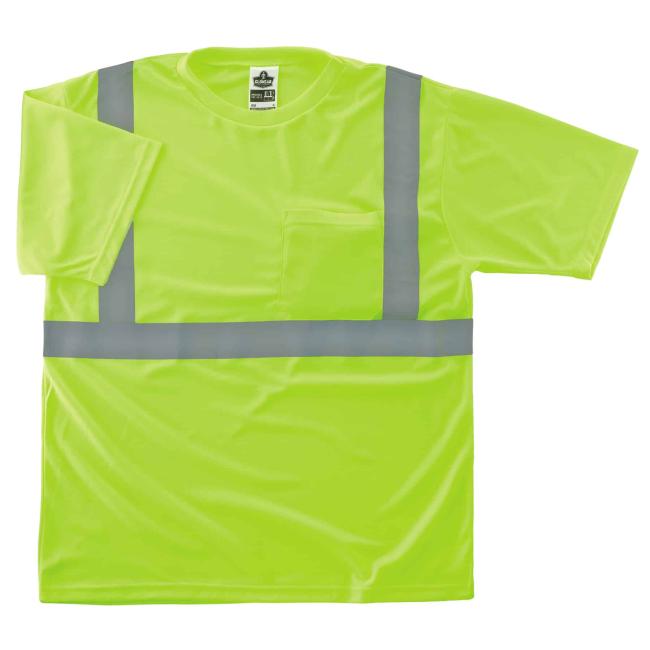 Front of recycled hi-vis t-shirt .