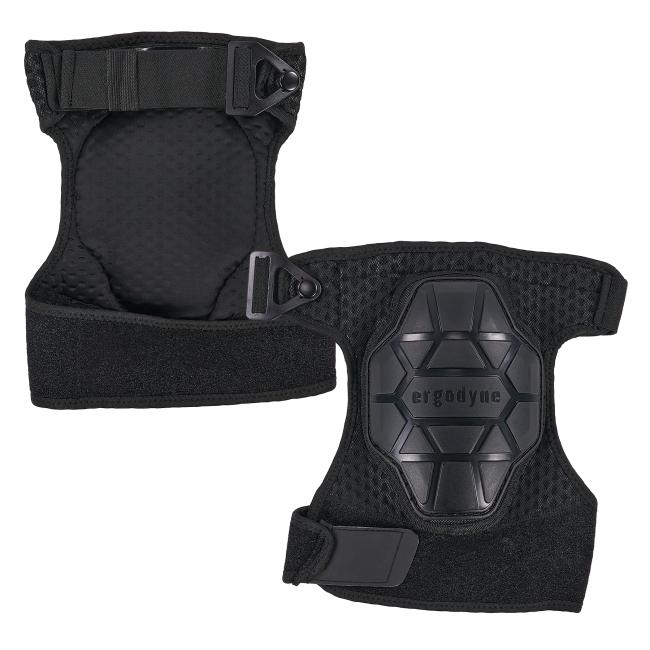 Front and back combo view of non-marring 3-layer foam knee pads