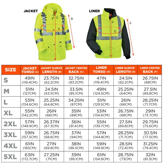 Size chart for sizes S - 5XL. Screen readers, please view size chart after color selector for optimal experience.