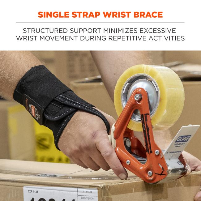 Single strap wrist brace: structured support minimizes excessive wrist movement during repetitive activities