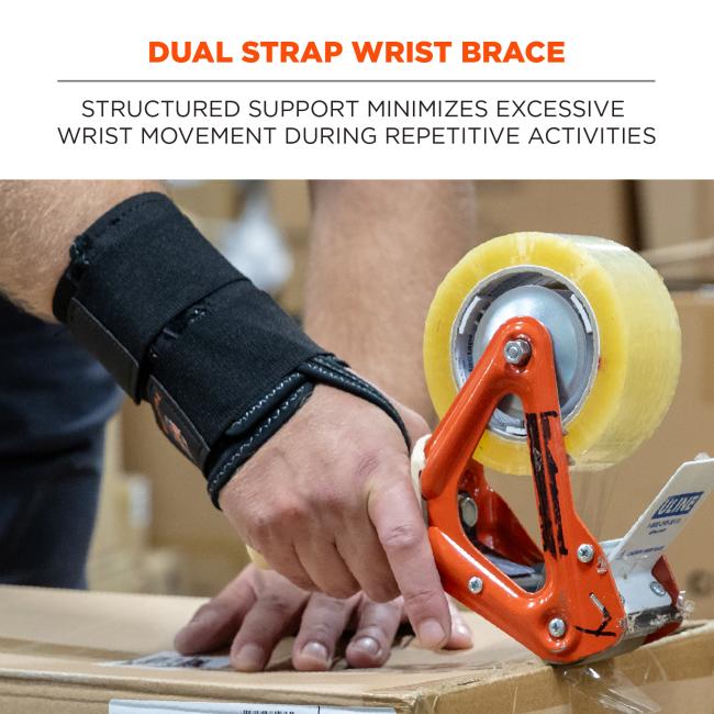 Dual strap wrist brace: structured support minimizes excessive wrist movement during repetitive activities