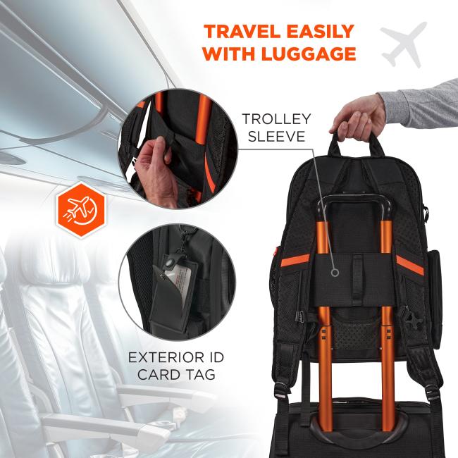 Travel easily with luggage: trolley sleeve and exterior ID card tag