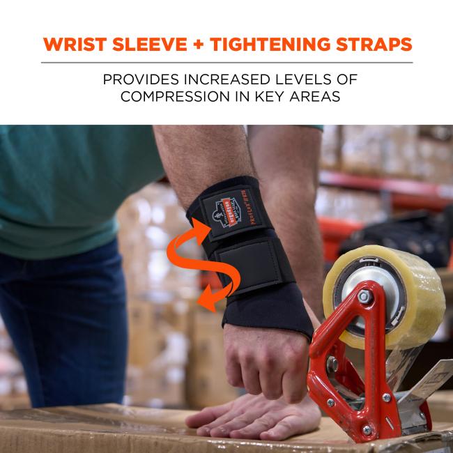 Wrist sleeve and tightening straps: provides increased levels of compression in key areas