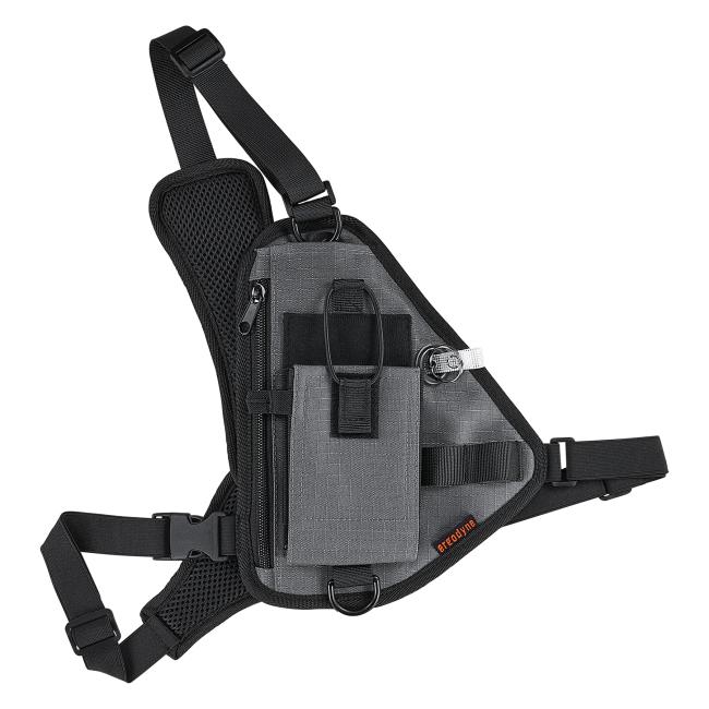 Front view of barcode scanner chest holster