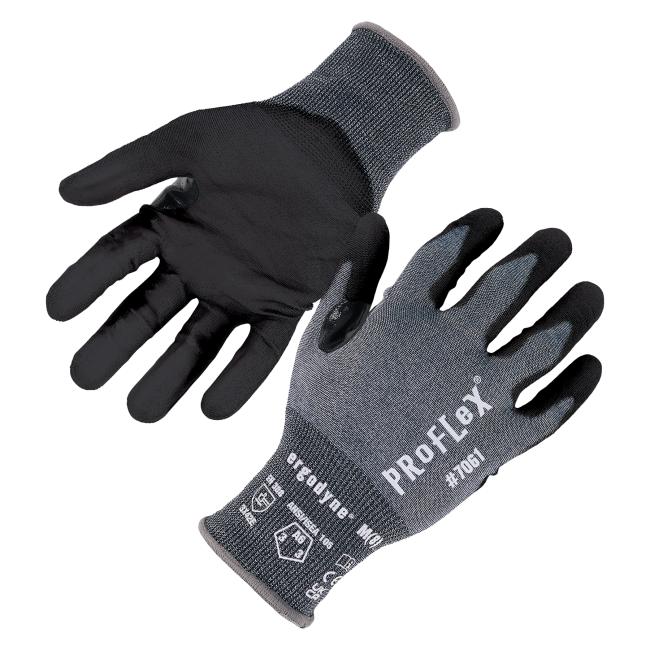 View of palm and back of pu-coated cut-resistant glove