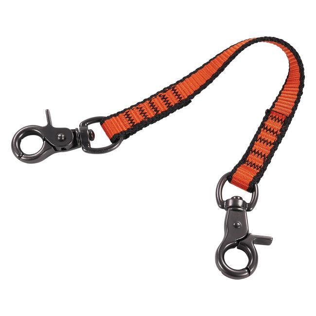 Small web lanyard with dual trigger hooks