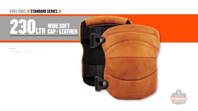 Leather Knee Pads - Wide Soft Cap | Ergodyne