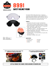 skullerz 8991 safety visor spec sheet pdf