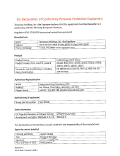 proflex 850 insulated freezer gloves ce declaration of conformity pdf