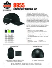 skullerz 8955 bump caps product spec sheets pdf