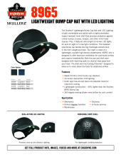 skullerz 8965 bump caps product spec sheets pdf