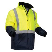 3 quarter view of hi-vis freezer jacket