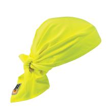 Front of lime flame resistant polymer cooling bandana
