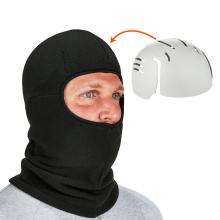 Zippered balaclava face mask features a bump cap insert