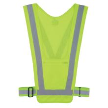 Front of a mesh lime x-back safety vest
