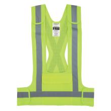 Front of lime mesh breakaway safety vest that meets type o, class 1 hi vis requirement