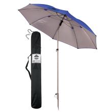 Blue lightweight industrial umbrella with spike and carrier bag