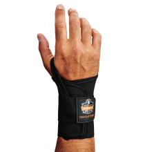 Main image of black wrist brace support with thumb loop and single strap