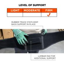 Firm level of support: rubber track stays keep back support in place, lumbar pad for additional support