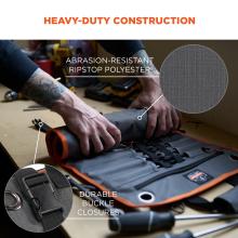 Heavy-duty construction: abrasion-resistant ripstop polyester, durable buckle closures