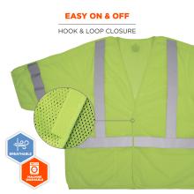 Easy on and off: breathable, machine washable material with hook and loop closure