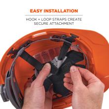 Easy Installation: Hook and loop straps create a secure attachment. Attach the sweatband’s pre-cut holes to the suspension hooks on select models.