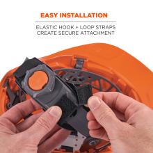 Easy installation is achieved through elastic hook and loop straps, creating a secure attachment.