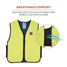 Breathable comfort: 100% quilted nylon with mesh side panels for ventilation