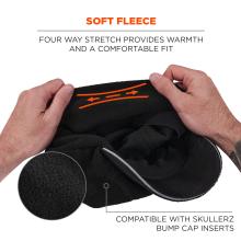 Soft Fleece: Four-way stretch provides warmth and a comfortable fit. Compatible with Skullerz bump cap inserts.