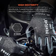 High dexterity: Seamless tungsten knit for high cut protection and lightweight flexibility. 21-gauge