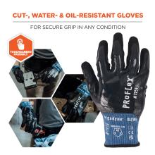 Cut-, water-, & oil-resistant gloves: For secure grip in any condition. Touchscreen friendly.