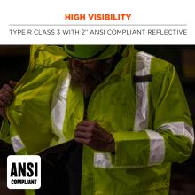 High visibility: type r class 3 with 2Ó ANSI/ISEA 107 compliant reflective