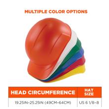 Multiple color options: available in orange, white, green, blue, red and yellow. Fits head circumferences 19.25 to 25.25 inches or 49cm to 64cm. Fits hat sizes US 6 and 1/8 to size 8