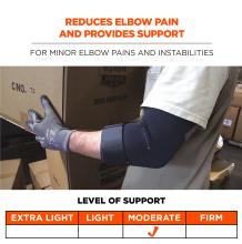 Reduces elbow pain and provides support: for minor elbow pains and instabilities. Moderate level of support