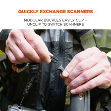 Quickly Exchange Scanners: Modular buckles easily clip and unclip to switch scanners swiftly