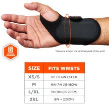 Size chart. Extra Small/Small (XS/S): Fits Wrists up to 6IN (15CM). Medium (M): Fits Wrists 6IN-7IN (15-18CM). Large/Extra Large (L/XL): Fits Wrists 7IN-8IN (18-20CM). 2X Large (2XL): Fits Wrists 8IN+ (20CM). Measure around smallest part of the wrist. Machine washable