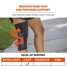 Reduces knee pain and provides support: for minor knee pains and strains. Light level of support