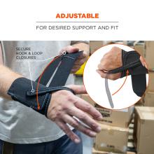 Adjustable: for desired support and fit: secure hook and loop closures