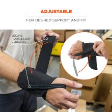 Adjustable: for desired support and fit. Secure hook and loop closures