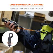 Low-profile coil lanyard: Reduces snag or tangle hazards