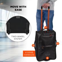 Move with ease: two-wheel system and 4 grab handles